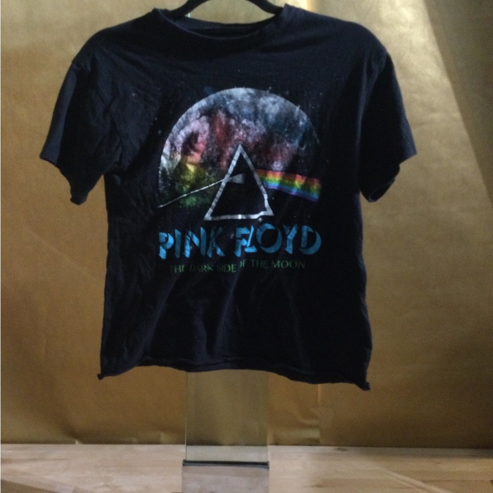 Pink Floyd Black Tee with Moon and Rainbow